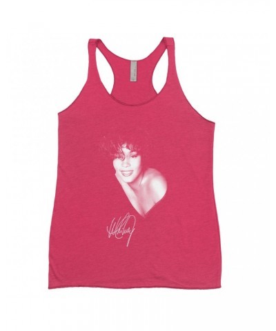 Whitney Houston Bold Colored Racerback Tank | White Whitney Photo And Signature Shirt $6.82 Shirts