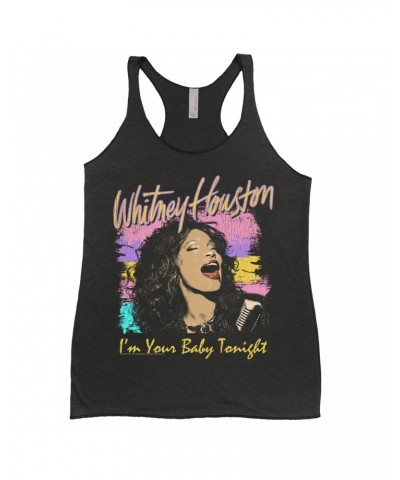 Whitney Houston Ladies' Tank Top | I'm Your Baby Tonight Colorful Illustration Shirt $9.17 Shirts