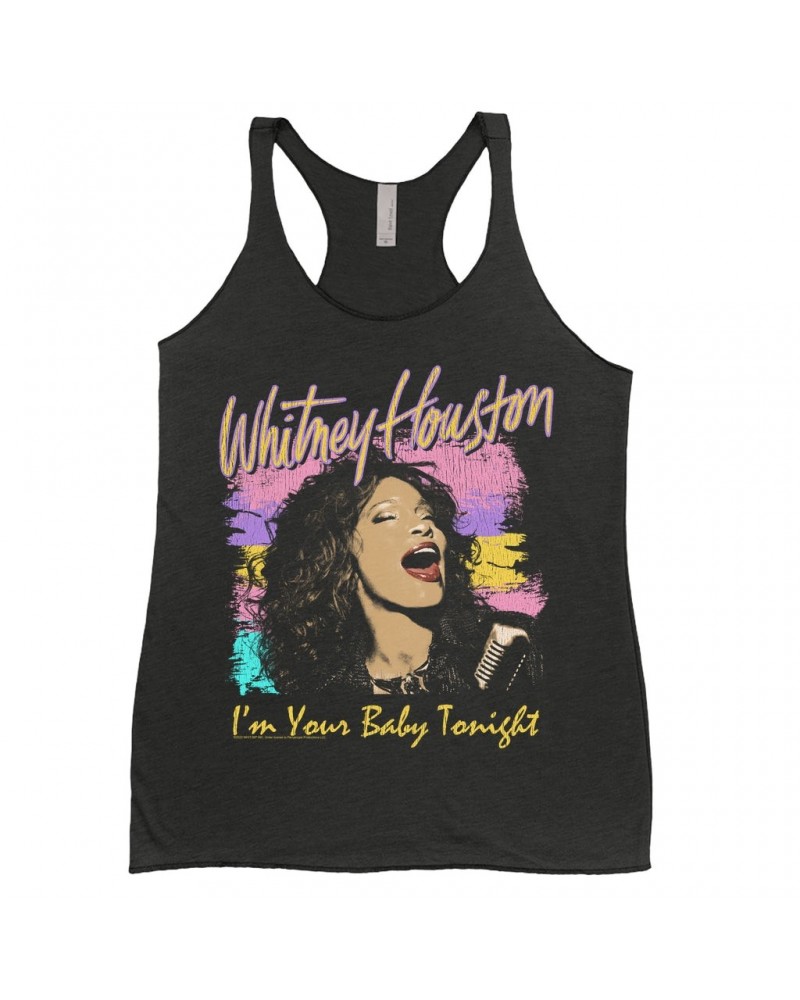 Whitney Houston Ladies' Tank Top | I'm Your Baby Tonight Colorful Illustration Shirt $9.17 Shirts