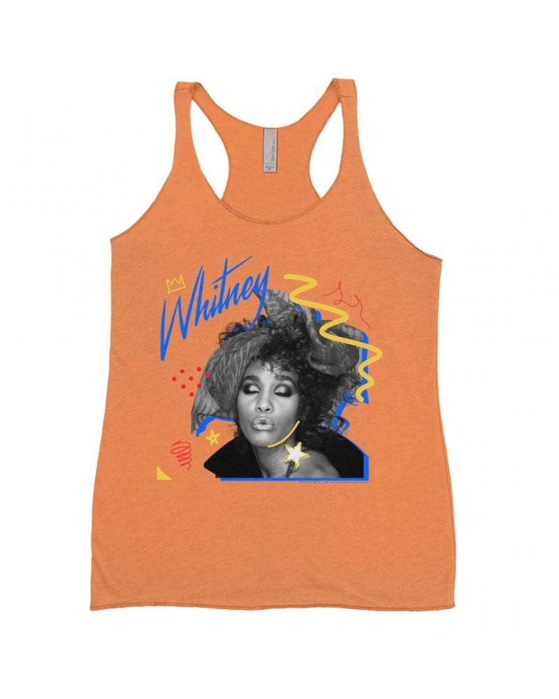 Whitney Houston Bold Colored Racerback Tank | Funky Colorful 1987 Photo Image Design Shirt $15.11 Shirts