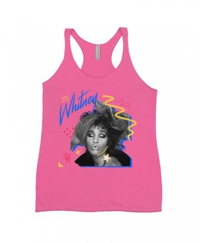 Whitney Houston Bold Colored Racerback Tank | Funky Colorful 1987 Photo Image Design Shirt $15.11 Shirts