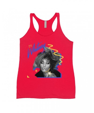 Whitney Houston Bold Colored Racerback Tank | Funky Colorful 1987 Photo Image Design Shirt $15.11 Shirts