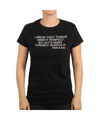 Matt and Kim Womens Now Lyric Black Tee $7.28 Shirts