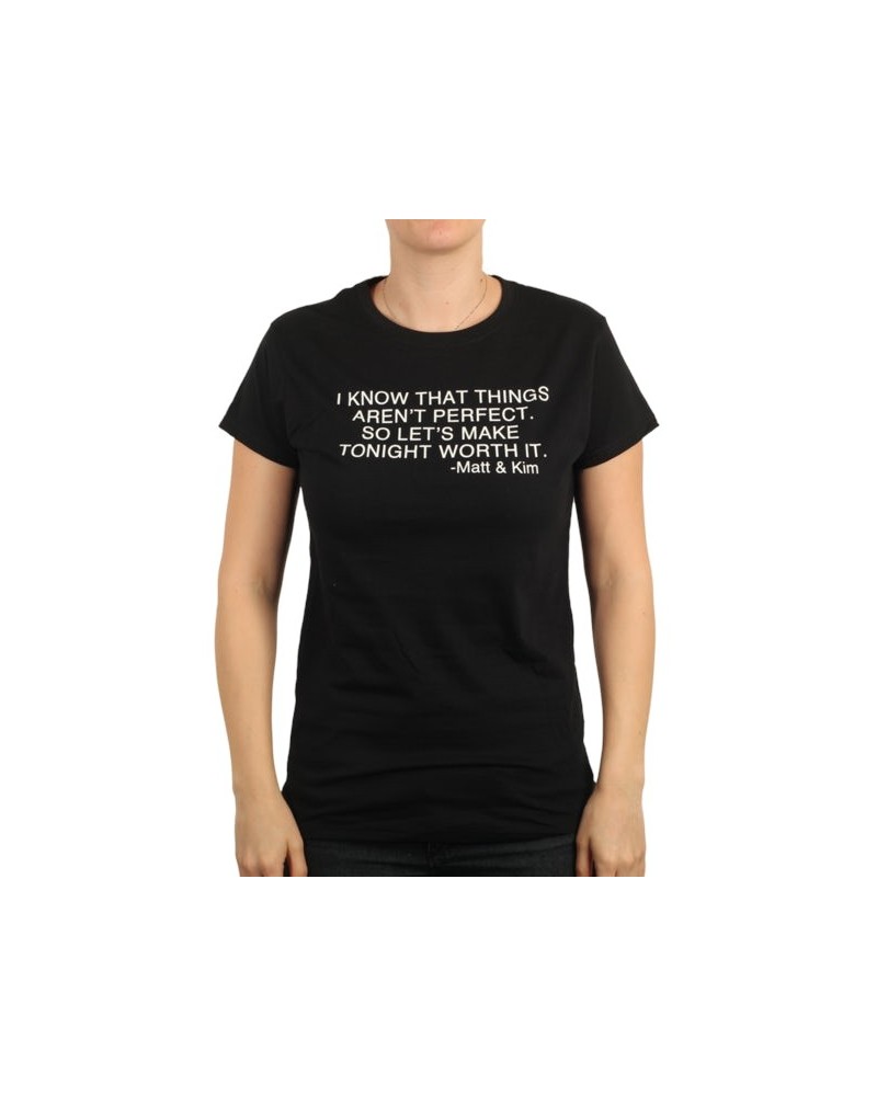 Matt and Kim Womens Now Lyric Black Tee $7.28 Shirts