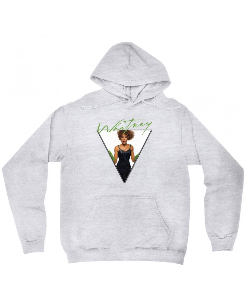 Whitney Houston Hoodie | 1987 Green Glove Photo Triangle Design Hoodie $7.21 Sweatshirts