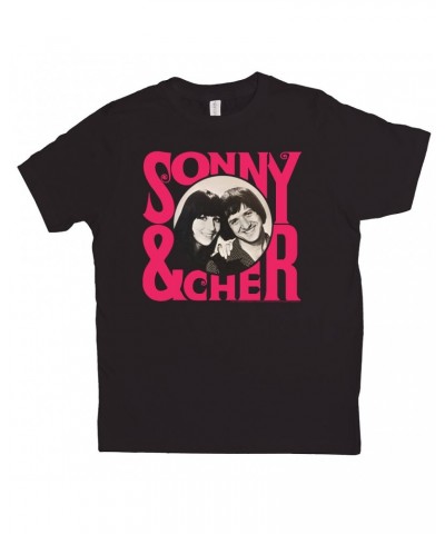 Sonny & Cher Kids T-Shirt | Retro Pink Logo And Photo Kids Shirt $9.63 Kids