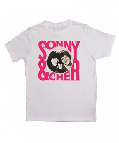 Sonny & Cher Kids T-Shirt | Retro Pink Logo And Photo Kids Shirt $9.63 Kids