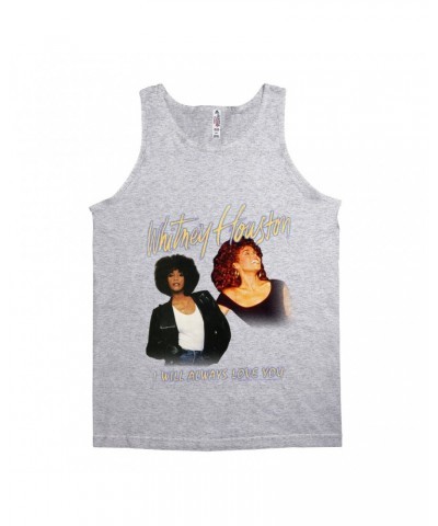 Whitney Houston Unisex Tank Top | I Will Always Love You Yellow Photo Collage Image Shirt $4.99 Shirts