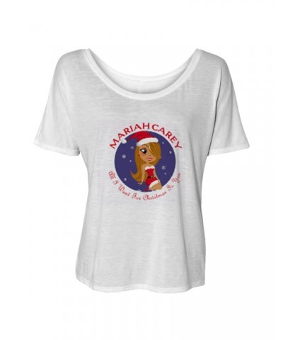 Mariah Carey Cartoon Christmas Dolman Ladies Tee $17.41 Shirts