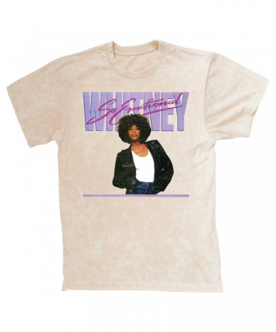 Whitney Houston T-shirt | So Emotional Album Cover Design Distressed Mineral Wash Shirt $15.20 Shirts