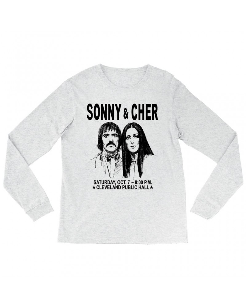 Sonny & Cher Heather Long Sleeve Shirt | Cleaveland Hall Concert Poster Shirt $7.13 Shirts