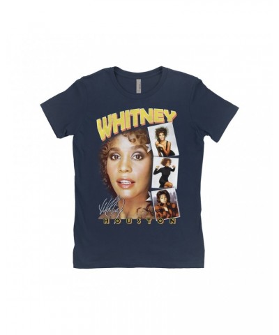 Whitney Houston Ladies' Boyfriend T-Shirt | Film Strip Collage Design Shirt $6.26 Shirts