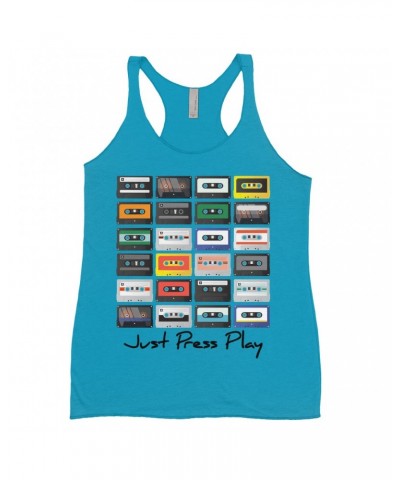 Music Life Ladies' Tank Top | Just Press Play Shirt $7.30 Shirts