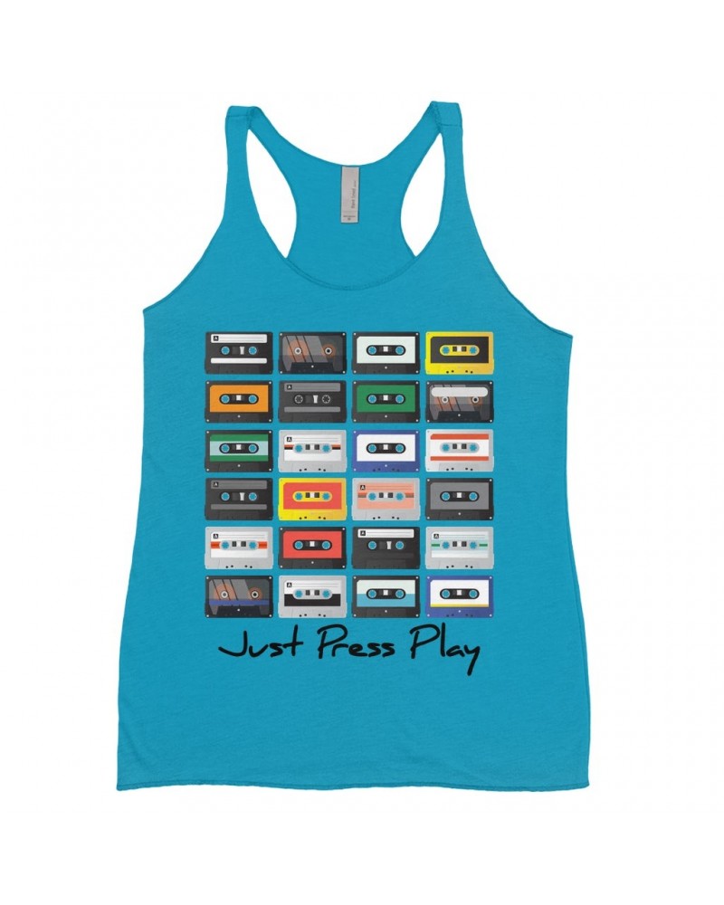 Music Life Ladies' Tank Top | Just Press Play Shirt $7.30 Shirts