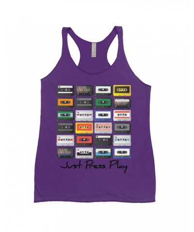 Music Life Ladies' Tank Top | Just Press Play Shirt $7.30 Shirts