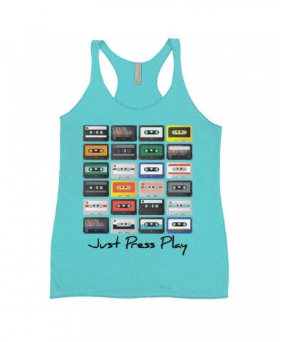 Music Life Ladies' Tank Top | Just Press Play Shirt $7.30 Shirts