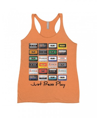 Music Life Ladies' Tank Top | Just Press Play Shirt $7.30 Shirts