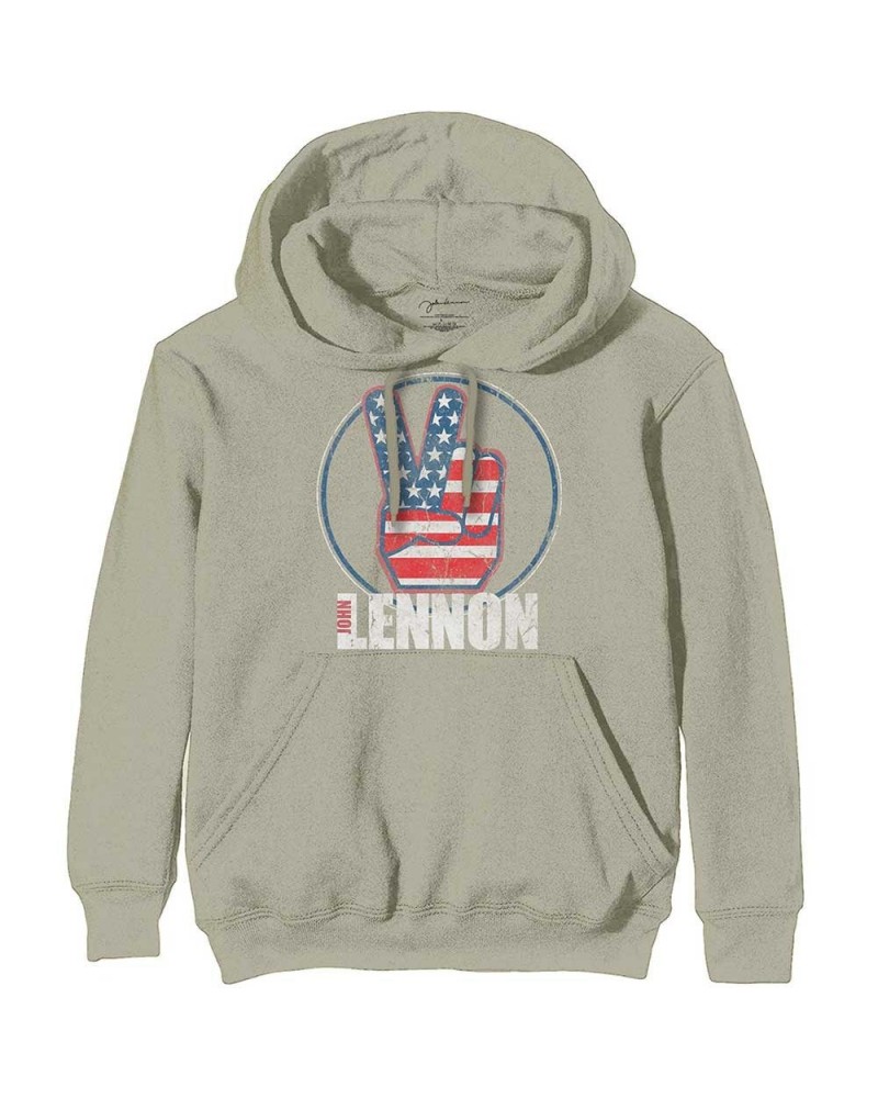 John Lennon Hoodie - Peace Fingers US Flag $3.30 Sweatshirts