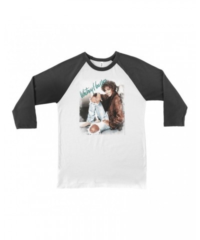 Whitney Houston 3/4 Sleeve Baseball Tee | All The Man That I Need Single Photo Distressed Shirt $7.12 Shirts