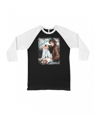 Whitney Houston 3/4 Sleeve Baseball Tee | All The Man That I Need Single Photo Distressed Shirt $7.12 Shirts