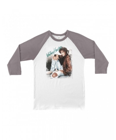 Whitney Houston 3/4 Sleeve Baseball Tee | All The Man That I Need Single Photo Distressed Shirt $7.12 Shirts