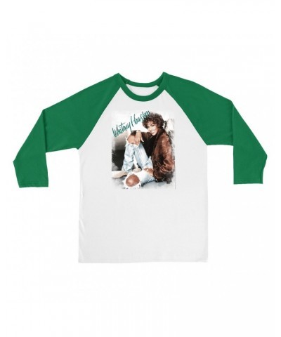 Whitney Houston 3/4 Sleeve Baseball Tee | All The Man That I Need Single Photo Distressed Shirt $7.12 Shirts