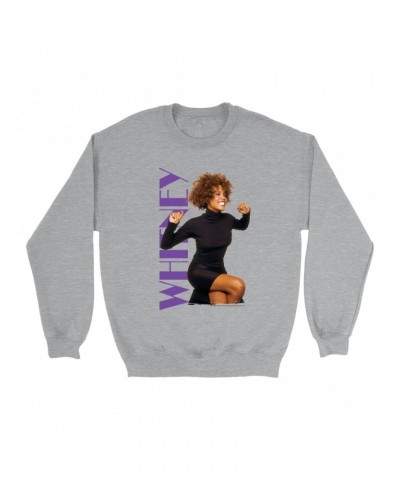 Whitney Houston Sweatshirt | Whitney Photo And Purple Logo Image Sweatshirt $6.64 Sweatshirts