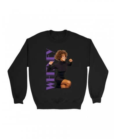 Whitney Houston Sweatshirt | Whitney Photo And Purple Logo Image Sweatshirt $6.64 Sweatshirts