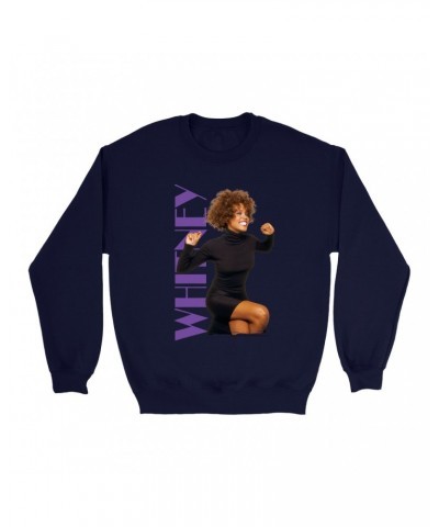 Whitney Houston Sweatshirt | Whitney Photo And Purple Logo Image Sweatshirt $6.64 Sweatshirts