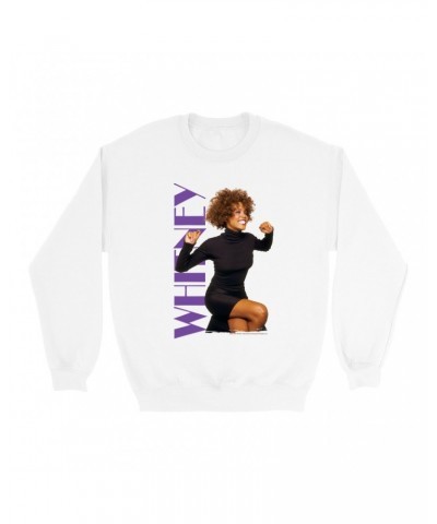 Whitney Houston Sweatshirt | Whitney Photo And Purple Logo Image Sweatshirt $6.64 Sweatshirts