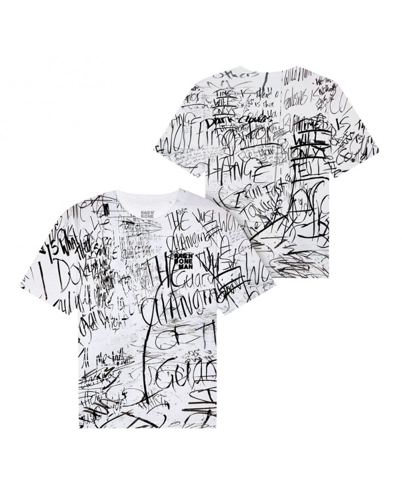 Rag'n'Bone Man All Over Lyric Print White T-Shirt $9.86 Shirts