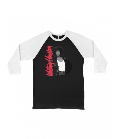 Whitney Houston 3/4 Sleeve Baseball Tee | Album Photo and Red Neon Logo Shirt $5.99 Shirts