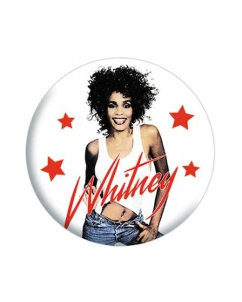 Whitney Houston Denim Pose 1.5 inch Button $10.24 Accessories