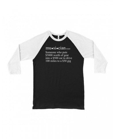 Music Life 3/4 Sleeve Baseball Tee | Musician Definition Shirt $5.11 Shirts