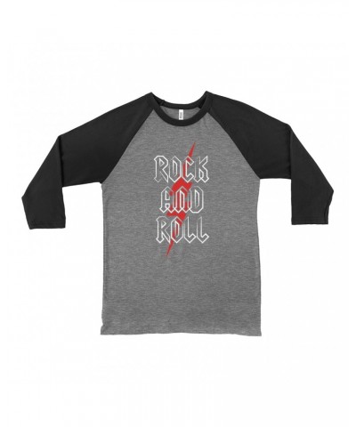 Music Life 3/4 Sleeve Baseball Tee | Rock n' Roll Bolt Shirt $10.50 Shirts