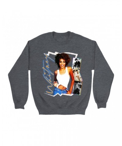 Whitney Houston Sweatshirt | Rainbow Ombre Electric Collage Sweatshirt $8.13 Sweatshirts