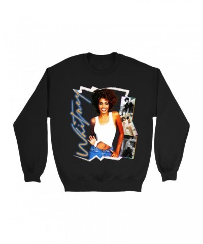 Whitney Houston Sweatshirt | Rainbow Ombre Electric Collage Sweatshirt $8.13 Sweatshirts