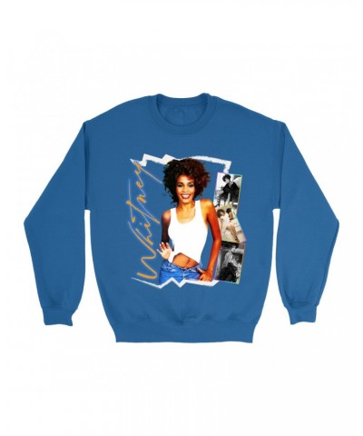 Whitney Houston Sweatshirt | Rainbow Ombre Electric Collage Sweatshirt $8.13 Sweatshirts