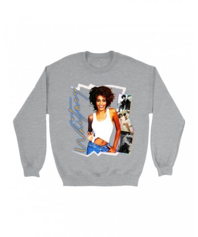 Whitney Houston Sweatshirt | Rainbow Ombre Electric Collage Sweatshirt $8.13 Sweatshirts