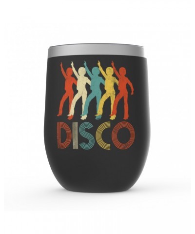 Music Life Wine Tumbler | Colorful Disco Design Distressed Stemless Wine Tumbler $10.85 Drinkware