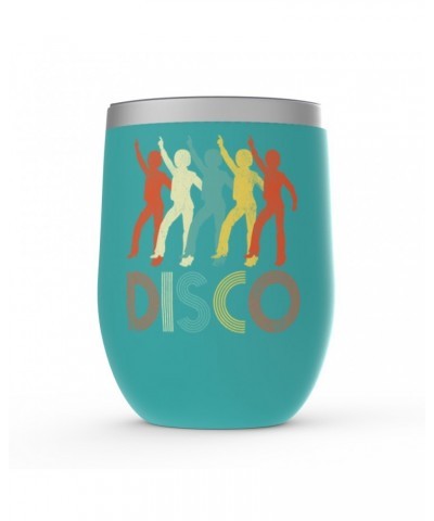 Music Life Wine Tumbler | Colorful Disco Design Distressed Stemless Wine Tumbler $10.85 Drinkware