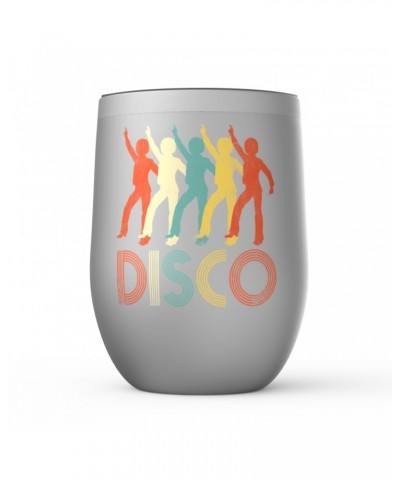 Music Life Wine Tumbler | Colorful Disco Design Distressed Stemless Wine Tumbler $10.85 Drinkware