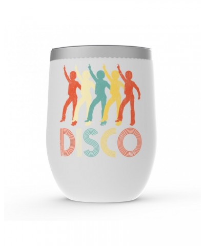 Music Life Wine Tumbler | Colorful Disco Design Distressed Stemless Wine Tumbler $10.85 Drinkware