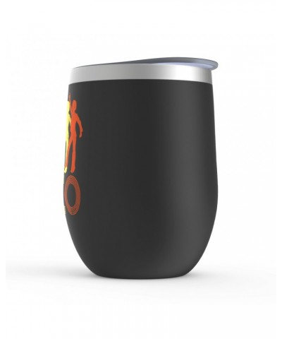 Music Life Wine Tumbler | Colorful Disco Design Distressed Stemless Wine Tumbler $10.85 Drinkware