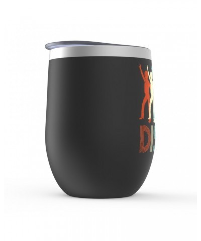 Music Life Wine Tumbler | Colorful Disco Design Distressed Stemless Wine Tumbler $10.85 Drinkware