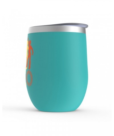 Music Life Wine Tumbler | Colorful Disco Design Distressed Stemless Wine Tumbler $10.85 Drinkware