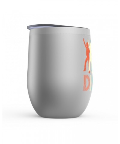 Music Life Wine Tumbler | Colorful Disco Design Distressed Stemless Wine Tumbler $10.85 Drinkware