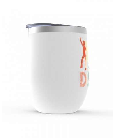 Music Life Wine Tumbler | Colorful Disco Design Distressed Stemless Wine Tumbler $10.85 Drinkware