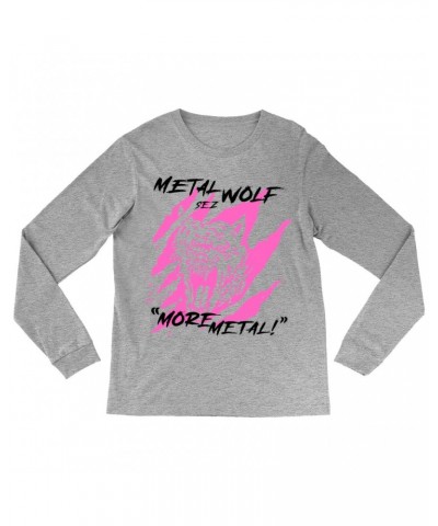 Music Life Long Sleeve Shirt | Metal Wolf Shirt $3.53 Shirts