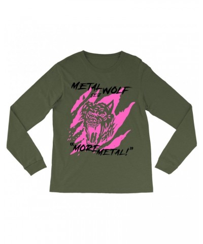 Music Life Long Sleeve Shirt | Metal Wolf Shirt $3.53 Shirts